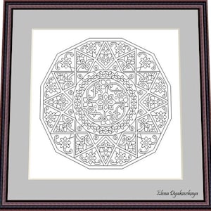 Blackwork Plate 11 – Black work Pattern, Needlepoint Pattern Digital – PDF, instant download