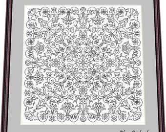Blackwork lace3– Blackwork Pattern, Nadelspitzen-Muster Digital - PDF, sofortiger Download