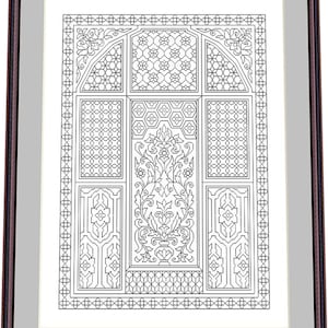 Architectural ornament 3 – Blackwork Pattern, Needlepoint Pattern Digital – PDF, instant download