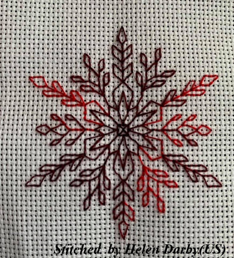 Snowflakes Blackwork Pattern Needlepoint Pattern Digital Etsy