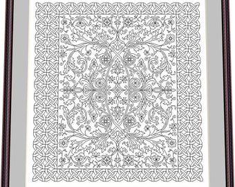 Blackwork lace16– Blackwork-patroon, digitaal borduurpatroon – pdf, direct downloaden