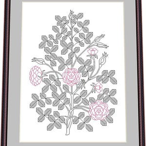 Rose– Blackwork Pattern, Needlepoint Pattern Digital – PDF, instant download