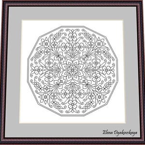 Blackwork-plaat 5 – zwart werkpatroon, borduurpatroon digitaal – pdf, direct downloaden