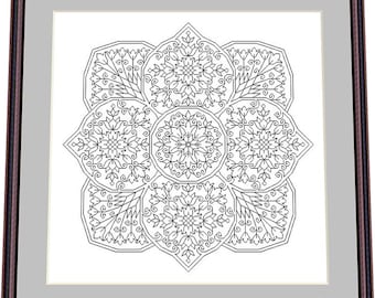 Blackwork lace17– Blackwork Pattern, Needlepoint Pattern Digital – PDF, instant download