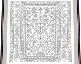 Blackwork-kant 25– Blackwork-patroon, borduurpatroon digitaal – pdf, direct downloaden