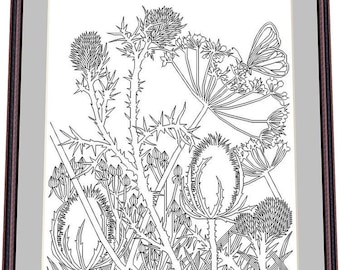 Summer impression- Blackwork Pattern, Needlepoint Pattern Digital – PDF, instant download