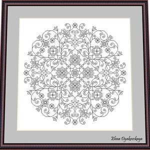 Blackwork lace 20 – Blackwork Pattern, Needlepoint Pattern Digital – PDF, instant download
