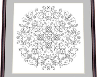 Blackwork lace 20 – Blackwork Pattern, Needlepoint Pattern Digital – PDF, instant download