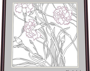 Cravos – Padrão Blackwork, Padrão Needlepoint Digital – PDF, download instantâneo