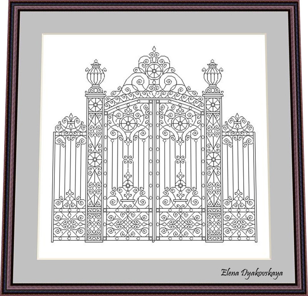The Gates 5– Blackwork Pattern, Needlepoint Pattern Digital – PDF ...