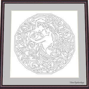 Romance – Romantic lace – Blackwork Pattern, Needlepoint Pattern Digital – PDF, instant download