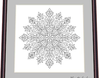 Blackwork lace - Snowflake 2– Blackwork Pattern, Needlepoint Pattern Digital – PDF, instant download