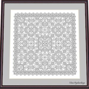 Blackwork lace28– Blackwork Pattern, Needlepoint Pattern Digital – PDF, instant download