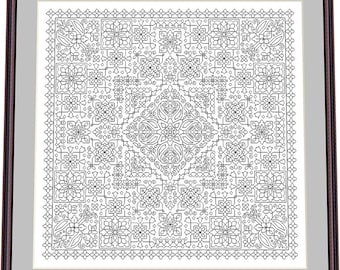 Blackwork-kant 27 – Blackwork-patroon, digitaal borduurpatroon – pdf, direct downloaden