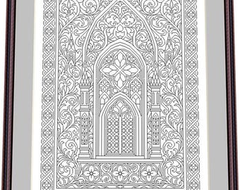 Gothic lace - Blackwork Pattern, Needlepoint Pattern Digital – PDF, instant download