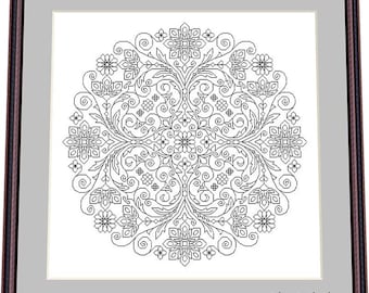 Renda Blackwork 18 – Padrão Blackwork, Padrão de Bordado Digital – PDF, download instantâneo
