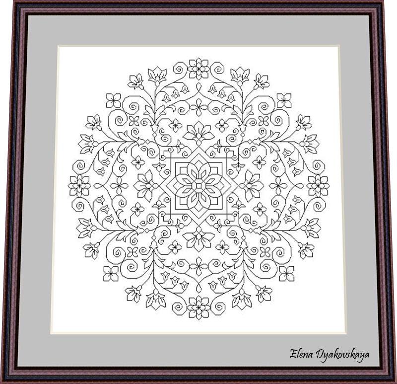 Blackwork lace19 – Blackwork-Muster, Nadelspitzen-Muster Digital – PDF, sofortiger Download