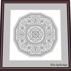 Blackwork Plate 6 – Black work Pattern, Needlepoint Pattern Digital – PDF, instant download