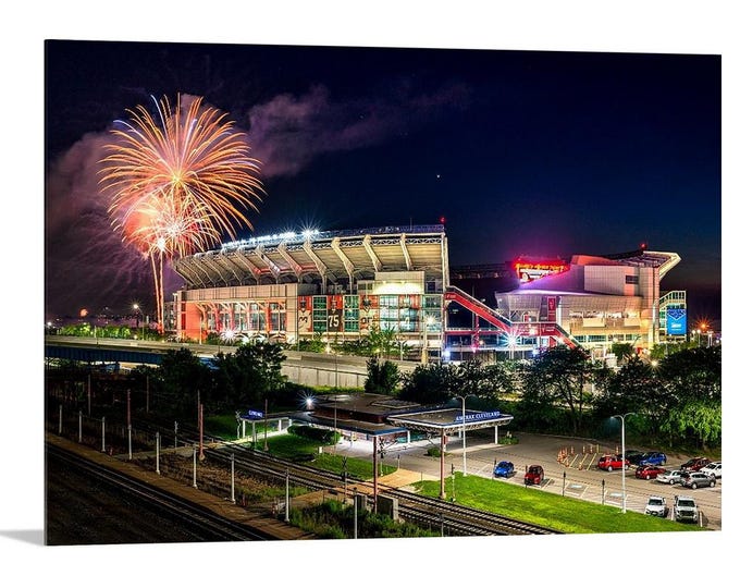 Cleveland Browns Stadium on Independence Day | Fireworks | NFL | Footbal Stadium | July 4 |  Ohio | Wall Art | Cleveland Art | Gift for dad