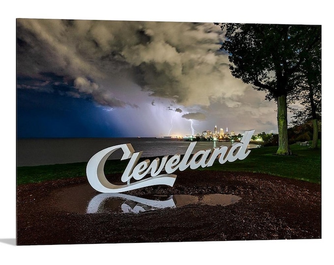 Chasing Storms | Cleveland Skyline | Ohio | Lightnigng | Cleveland Art | Cleveland Photography | Lake Erie Art | Great Lakes Photography