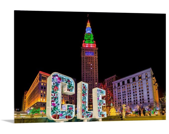 Christmas in Public Square -  Cleveland, Ohio | Terminal Tower| Christmas Decor | Christmas Art | Christmas Gift | This is Cle | Ohio Gift
