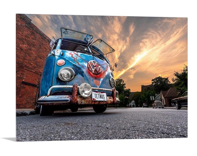 Volkswagen Bus | Vintage | Ohio License Plate | Cuyahoga Falls | Vintage Print | Garage Art | Mechanic Gift | Boho | Vintage Car | Old Cars