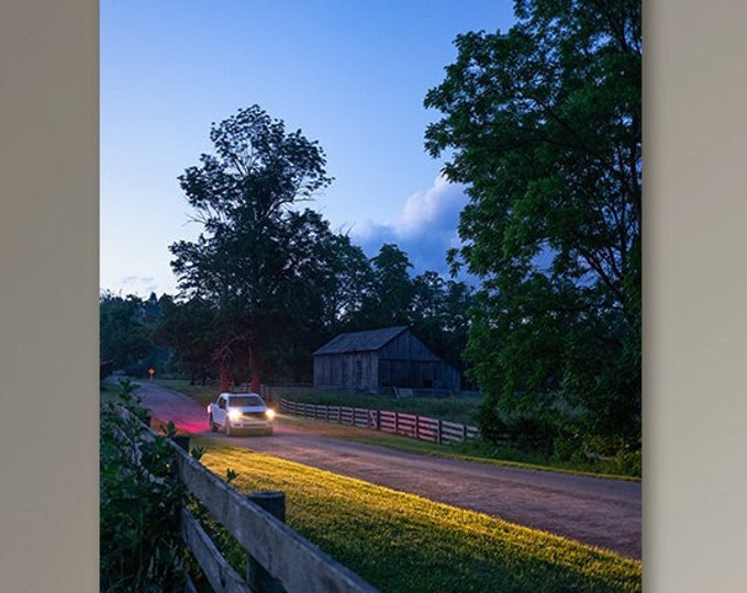 Hale Farm & Village - Cuyahoga Valley National Park, Ohio | Farm Wall Art | Truck Art | Pickup Truck Wall Decor |  Country Road Canvas Print