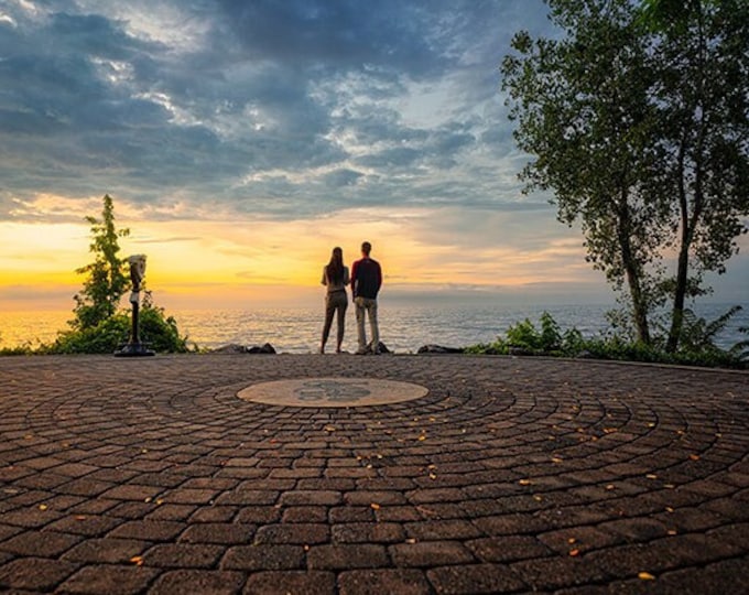 Sunset at Lakewood Park - Lakewood, Ohio | Lake Erie | Couple at a Lake | Cleveland, OH | Lake Erie Photo Print | Lake Erie Canvas | Sunset