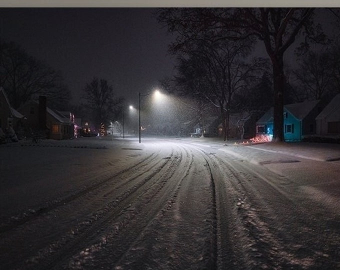 White Christmas | Cuyahoga Falls, Ohio | Winter Cityscape | Winter Street Photo | Winter Photography | Winter Wall Art | Akron | Cleveland