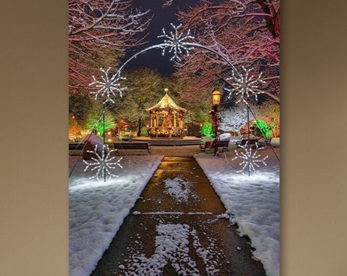Christmas in Brecksville, Ohio | Christmas Tree | Cleveland | Winter Wall Decor | Winter Decorations | Cozy Winter Art | Snowy Canvas Print