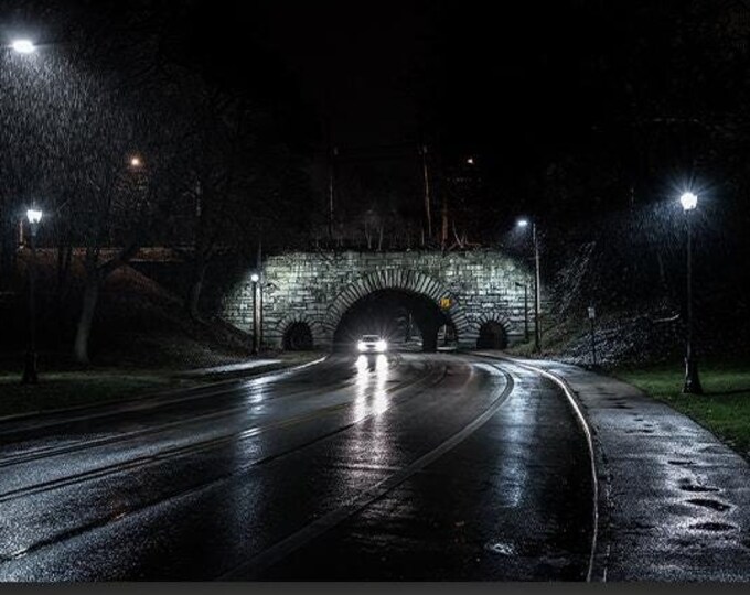 The Drive Home | Cleveland | Ohio | University Circle | Cleveland Art | Cleveland Photography | Rainy Art | Rainy wall decor | Bridge Art