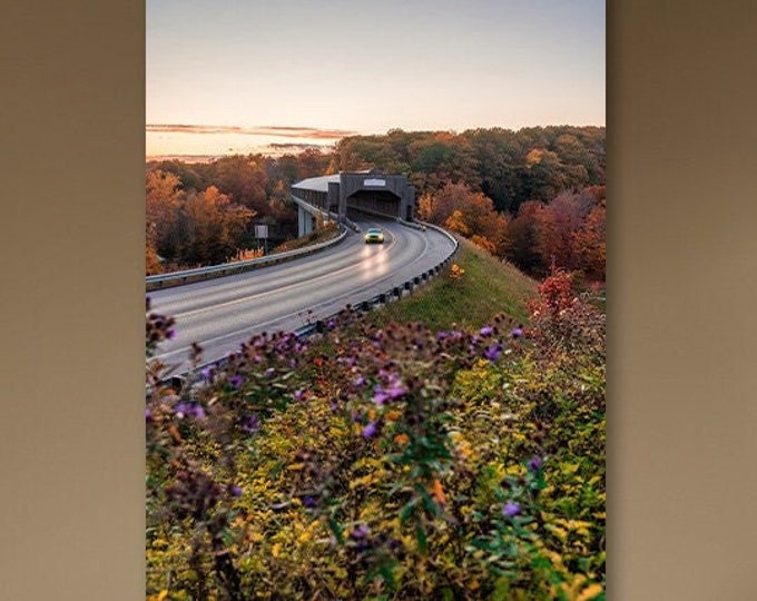 Smolen-Gulf Covered Bridge - Ashtabula, OH | Winding Road | Curvy Road Art | Wanderlust Photography | Road Trip Canvas | Muscle Car Decor