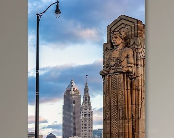 The Guardian at Sunrise - Cleveland, OH | Cleveland Guardians | Cleveland Baseball | Cleveland Wall Art | Cleveland Skyline | Guards | Print