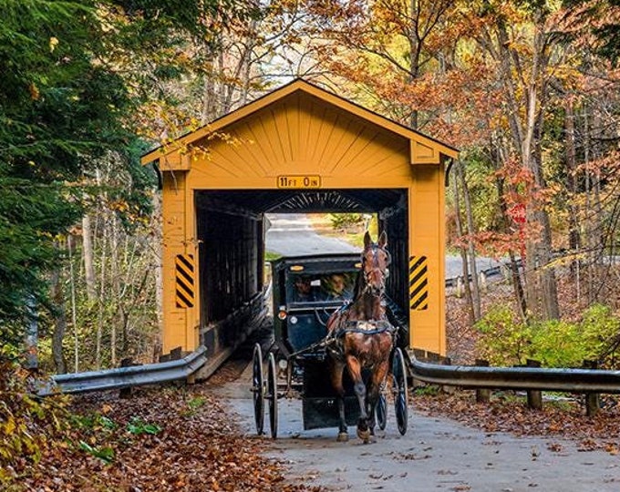 Autumn in Ohio Amish Country - Windsor Mills Covered Bridge (Fine Art Print)