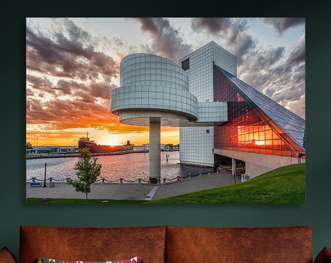Rock & Roll Hall of Fame Sunset - Cleveland, OH (Fine Art Print)