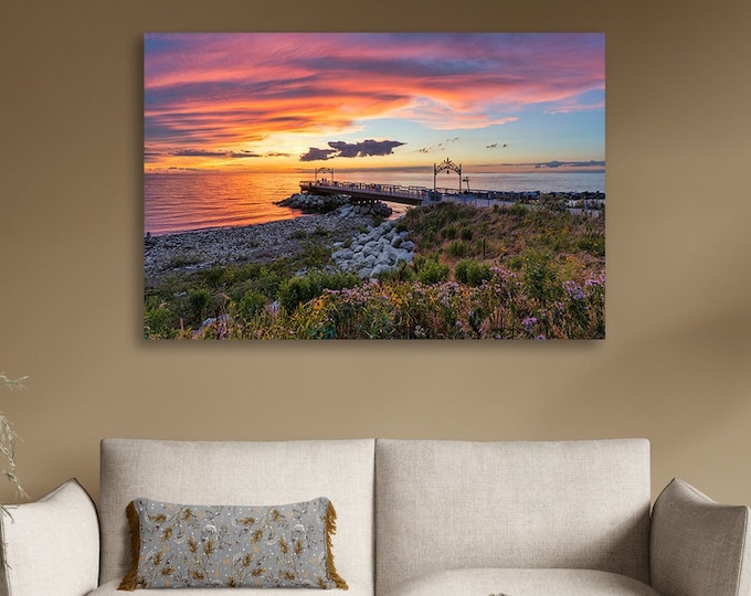 Summer Evenings - Euclid Beach Pier, Ohio | Coastal Art | Lake Erie Art | Beach House Wall Decor | Beach Wall Art | Sunset Photography | OH