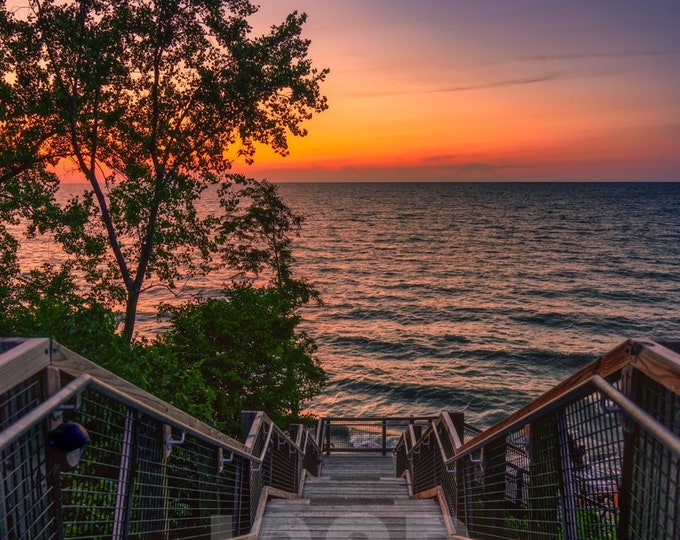 Sunset at Lake Erie Bluffs - Perry, OH (Fine Art Print)