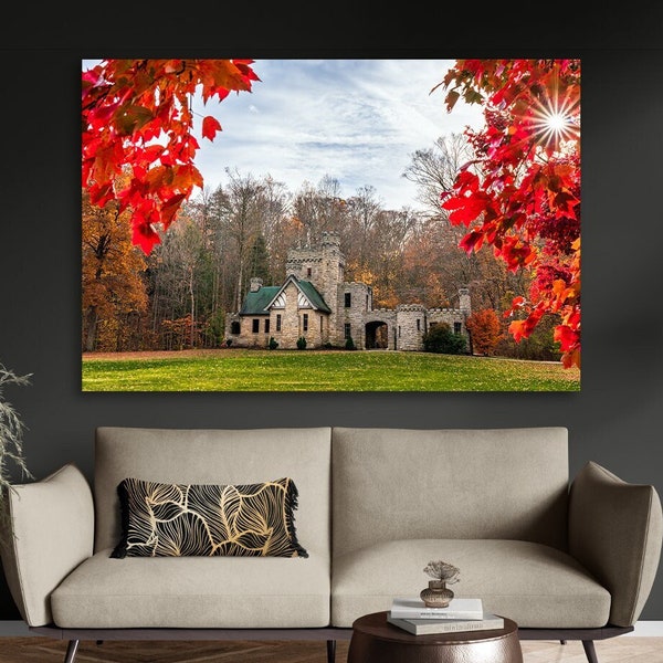 Squire's Castle (Horizontal) | Cleveland, Ohio | Cleveland Metroparks | Castle Art | Castle Prints | Castle Wall Art | Fall | Autumn | Gift