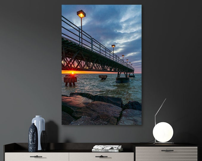 Edgewater Pier - Cleveland, Ohio | Lake Erie Sunset | Lake Erie Wall Decor | Gift for her | Great Lakes | Edgewater Beach | Surnise Print