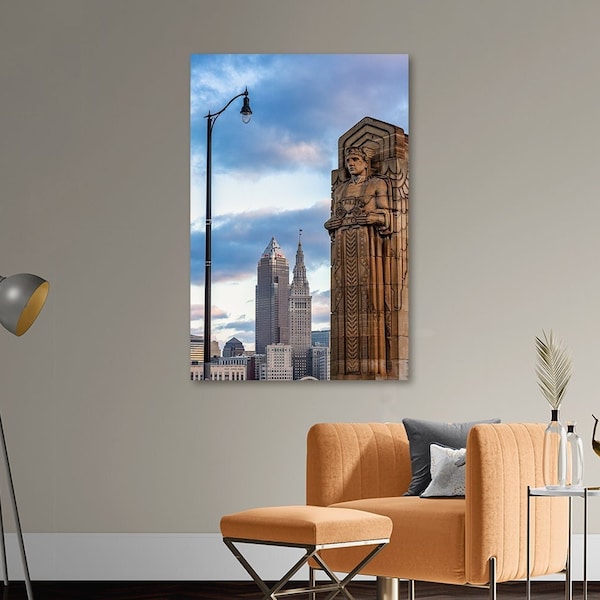 The Guardian at Sunrise - Cleveland, OH | Cleveland Guardians | Cleveland Baseball | Cleveland Wall Art | Cleveland Skyline | Guards | Print