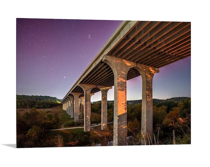 Starry Night | Cuyahoga Valley National Park | NPS | Ohio | Architecture Art | Architecture Print | Peninsula | Milky Way | i80 Bridge |