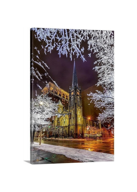 Old Stone Church Canvas | Cleveland, OH | Public Square | Cleveland Architecture | Cleveland Art | Cleveland Print | Cleveland wall decor |