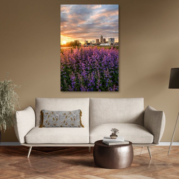 Sunkissed - Cleveland, Ohio | Cleveland Skyline | Downtown Cleveland | Gift for Mom | Gift for Her | Flower Prints | The Land Photo Prints
