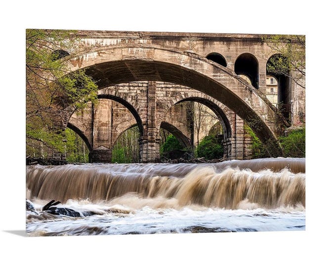 Berea Bridge |  Rocky River  | Ohio | Bridge Photo | Bridge Art | Aqueduct | Cleveland Architecture | Old Bridge | Waterfall Art | Cuyahoga