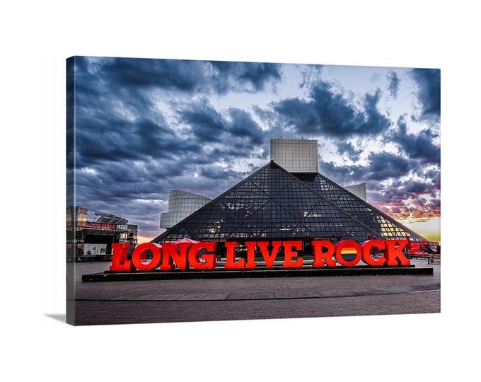 Rock & Roll Canvas (Ready to Hang) | Cleveland, Ohio | Sunset Photography | Architecture | Wall Art | Fine art prints | Downtown Cleveland