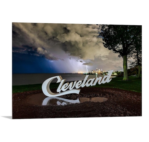 Chasing Storms | Cleveland Skyline | Ohio | Lightnigng | Cleveland Art | Cleveland Photography | Lake Erie Art | Great Lakes Photography