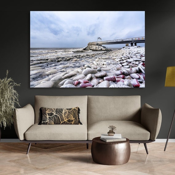 Frozen Euclid Beach Pier in Cleveland, Ohio