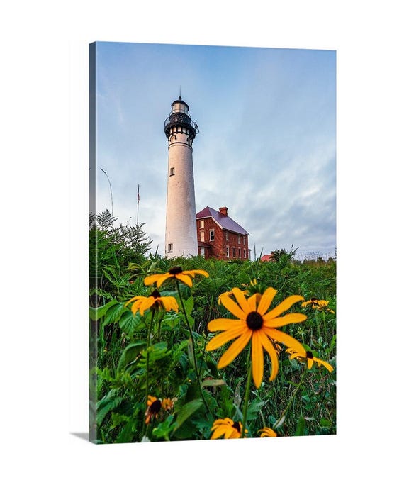 Au Sable Lighthouse Canvas (Ready to Hang) - Pictured Rocks, Michigan