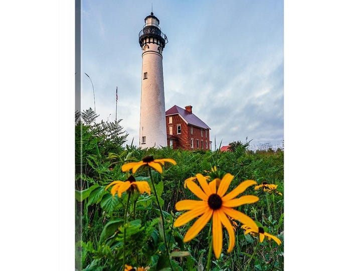 Au Sable Light Canvas (Ready to Hang) | Pictured Rocks, Michigan | Lighthouse Art | Lighthouse Print | Lake Superior | Michigan Art |