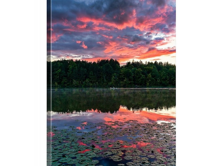 Lily Pads Canvas (Ready to Hang) | Hinckley, OH | Sunset Photography | Ohio Landscape | Ohio Wall Art | Cleveland Metroparks | Kayak Art